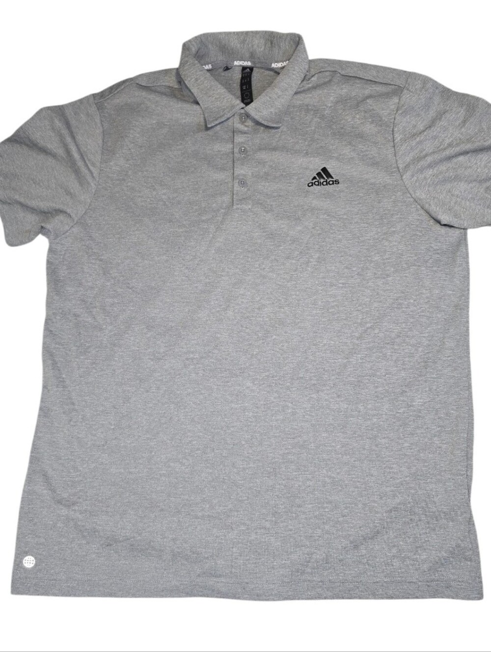 Adidas Men's Gray Polo Shirt Size M Short Sleeve Logo Golf Casual Performance